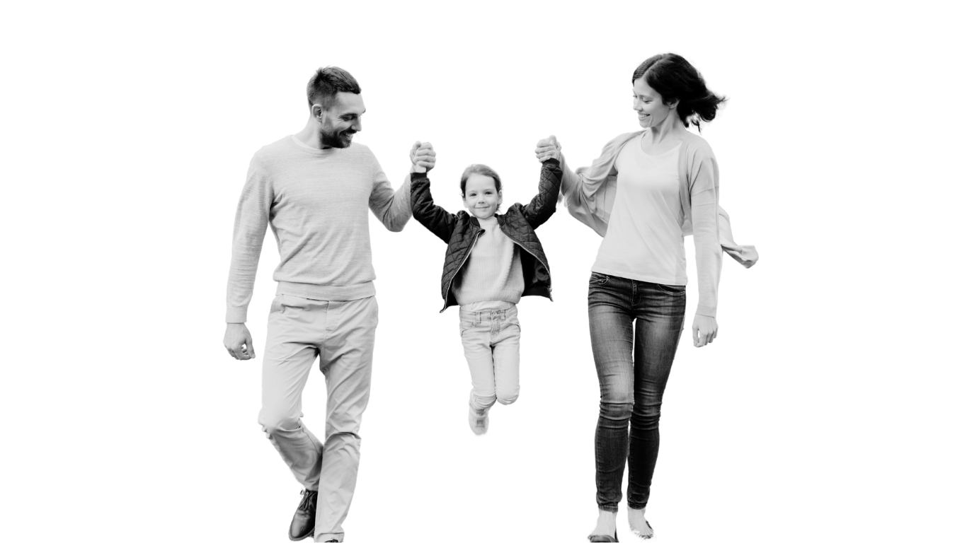 Une famille heureuse, représentant l'accueil au CEP